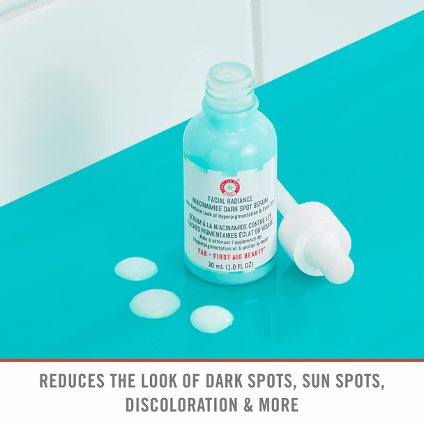 First Aid Beauty Bundle: Facial Radiance Niacinamide Dark Spot Serum  1 fl oz. and Deluxe Mini Pure Skin Face Cleanser  1 oz.