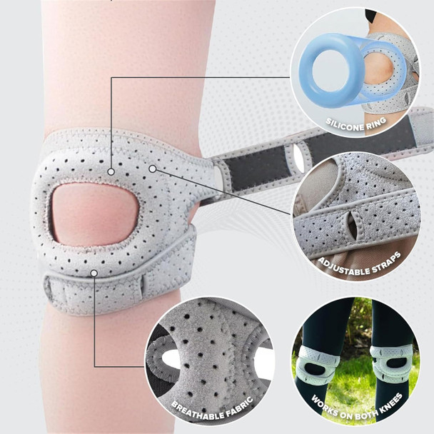 JUEYONG Patella Knee Band Breathable Knee Support Brace Sports Patella Strap for Men Women Fitness Running Joint Protection - Pink