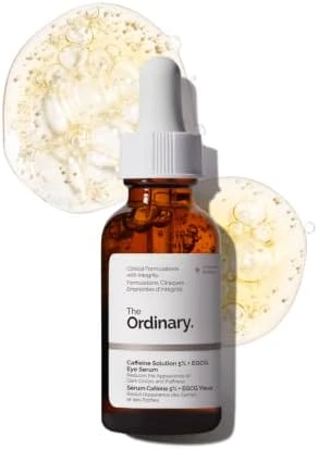 The Ordinary Caffeine Solution 5% + EGCG Eye Serum Depuffing Eye Serum for Dark Circles and Tired Eyes