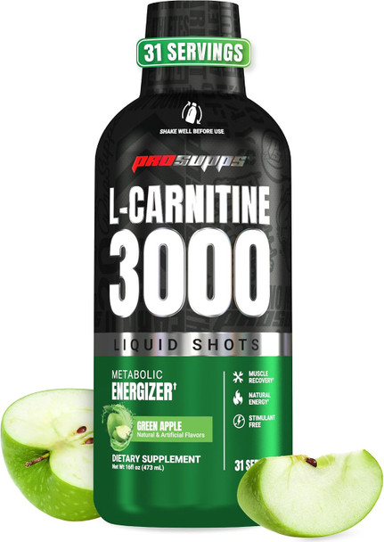 ProSupps L-Carnitine Liquid 3000, Stimulant-Free Liquid Shots - 31 Servings