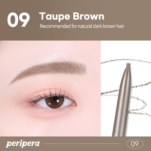 PERIPERA Speedy Skinny Brow 1.5mm Precise Eyebrow Pencil, Dual-Sided Fine Tip Shades, Define Fills Brow Make up, K Beauty, Korean Make-up, Safe for Sensitive Skin