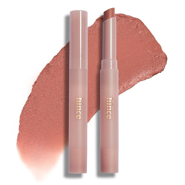 HINCE Slim Stick Melting Matte Glides On Smooth Sheer Color Soft Finish, No Clump & Flake, Vivid Layered Color Hydrating Comfort Lightweight Cashmere Finish
