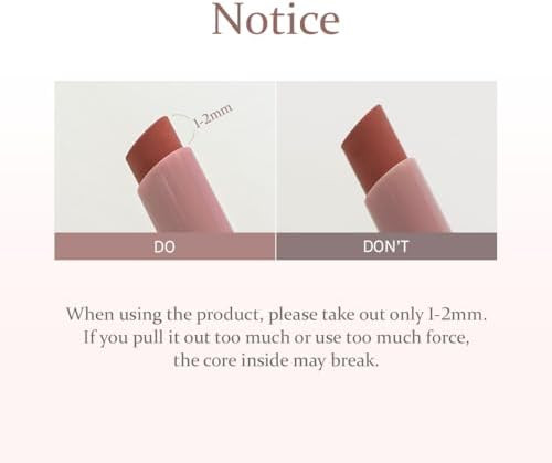 HINCE Slim Stick Melting Matte Glides On Smooth Sheer Color Soft Finish, No Clump & Flake, Vivid Layered Color Hydrating Comfort Lightweight Cashmere Finish