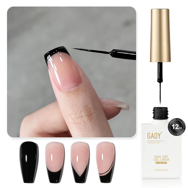 GAOY White Swirl Gel Nail Polish Art Liner, 12ml Classic Color
