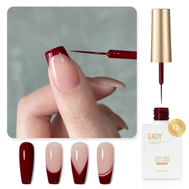 GAOY White Swirl Gel Nail Polish Art Liner, 12ml Classic Color