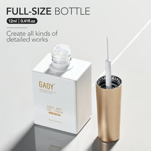 GAOY White Swirl Gel Nail Polish Art Liner, 12ml Classic Color
