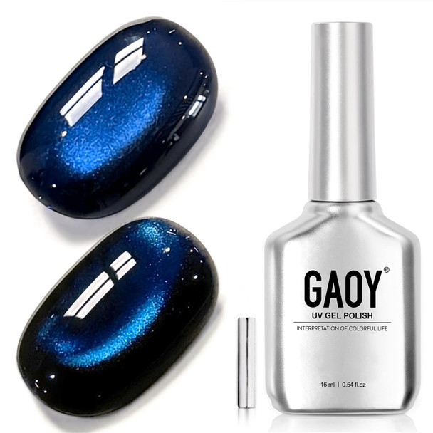 GAOY Blue Cat Eye Gel Nail Polish with Magnet, 16ml, 4374 Out of the Blue