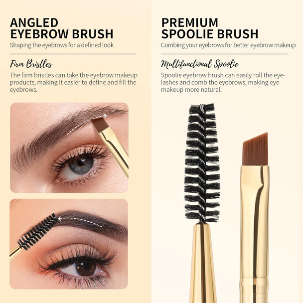 docolor Eyebrow Brush, Duo Angled Eyebrow Spoolie
