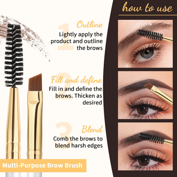 docolor Eyebrow Brush, Duo Angled Eyebrow Spoolie