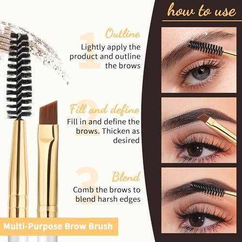 docolor Eyebrow Brush, Duo Angled Eyebrow Spoolie