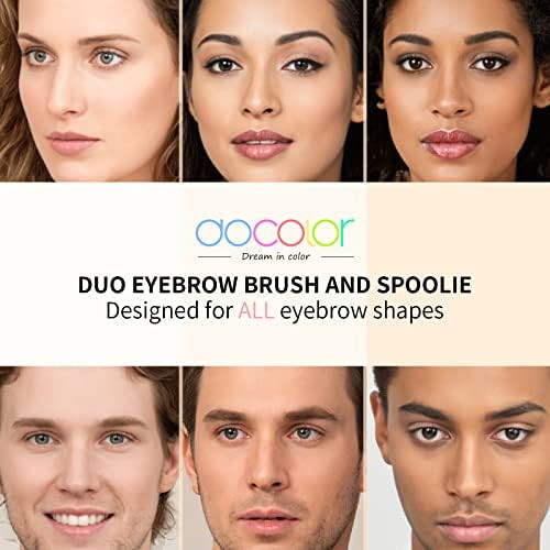 docolor Eyebrow Brush, Duo Angled Eyebrow Spoolie