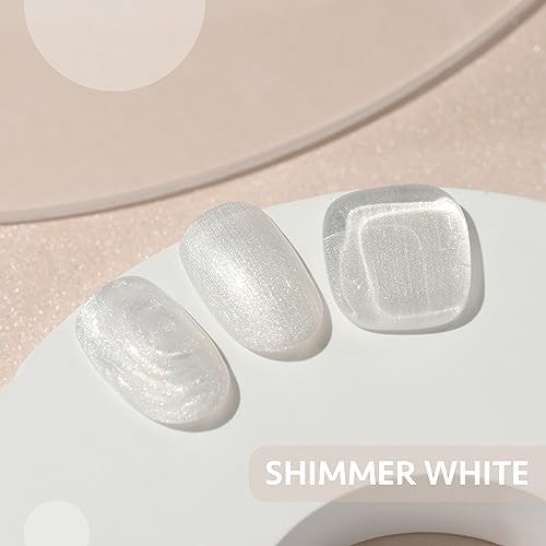 GAOY Pearl Gel Nail Polish, 16ml Shimmer Mermaid Gel Polish, Soak Off UV Light Cure for Nail Art DIY at Home, Shimmer White
