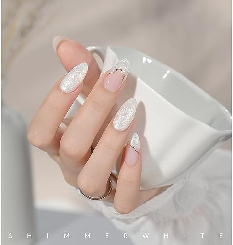 GAOY Pearl Gel Nail Polish, 16ml Shimmer Mermaid Gel Polish, Soak Off UV Light Cure for Nail Art DIY at Home, Shimmer White