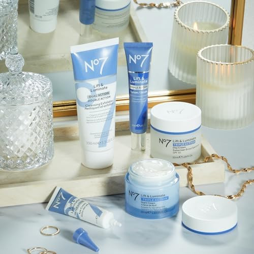 No7 Lift & Luminate Triple Action Skincare Set 3-Piece Kit