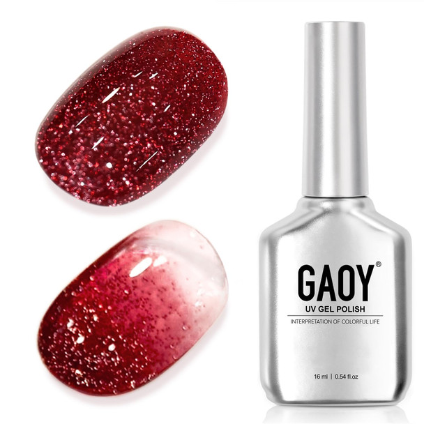 GAOY Shimmer Gel Nail Polish, 16ml Clear Glitter Gel Polish, UV Light Cure for Nail Art DIY at Home, 3023 Aqua Glimmer