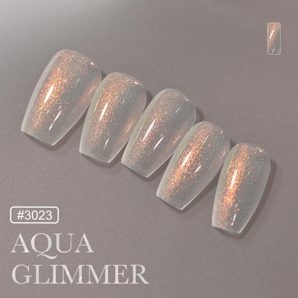 GAOY Shimmer Gel Nail Polish, 16ml Clear Glitter Gel Polish, UV Light Cure for Nail Art DIY at Home, 3023 Aqua Glimmer