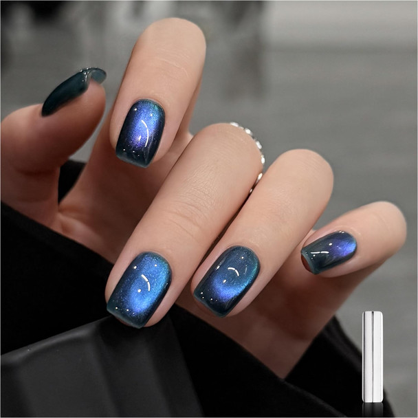 GAOY Red Cat Eye Gel Nail Polish, 16ml Glitter Holographic Nail Polish with Magnet, Reflective Translucent UV Gel, 2907 Ruby Twilight