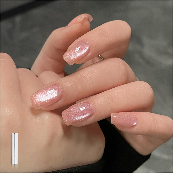 GAOY Red Cat Eye Gel Nail Polish, 16ml Glitter Holographic Nail Polish with Magnet, Reflective Translucent UV Gel, 2907 Ruby Twilight