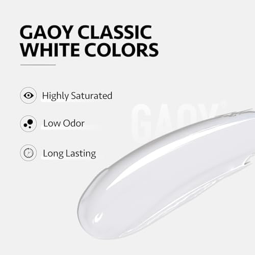 GAOY 16ml Gel Top Coat, Base Coat and 1002 White Gel Polish Set, 3 Pcs
