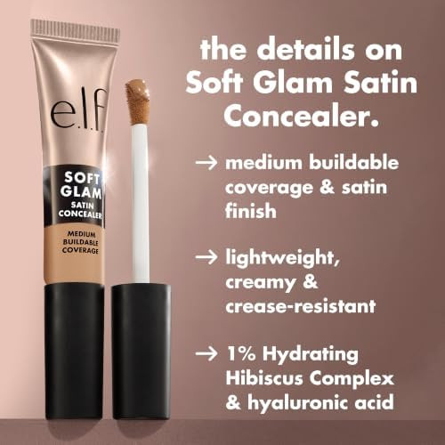 e.l.f. Soft Glam Satin Concealer, Medium Coverage