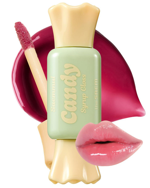 THESAEM Saemmul Candy Syrup Gloss MLBB Pink Korean Plumping Lip Gloss Syrup Shine Volume Layer High Gloss Moisturizing with Candy Like Finish