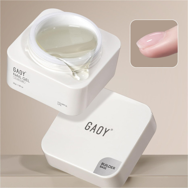 GAOY 30g Builder Base, Clear Nail Builder Gel, 2-in-1