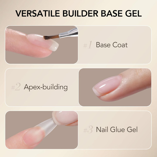 GAOY 30g Builder Base, Clear Nail Builder Gel, 2-in-1