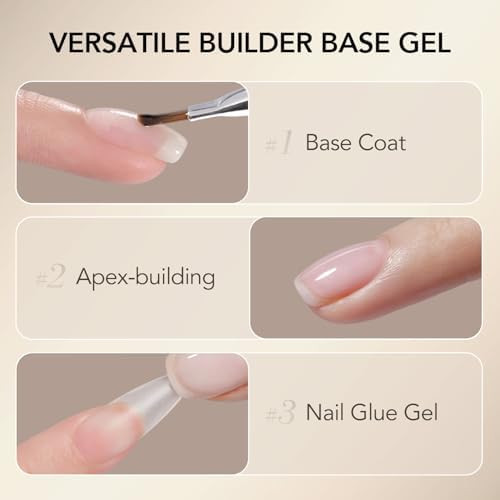 GAOY 30g Builder Base, Clear Nail Builder Gel, 2-in-1