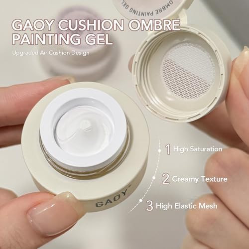 GAOY Cushion Ombre Painting Gel Kit for Aura & Blend Nails, Cherry Blossom