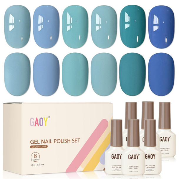 GAOY Rose Garden Jelly Gel Nail Polish Set, 6 Colors