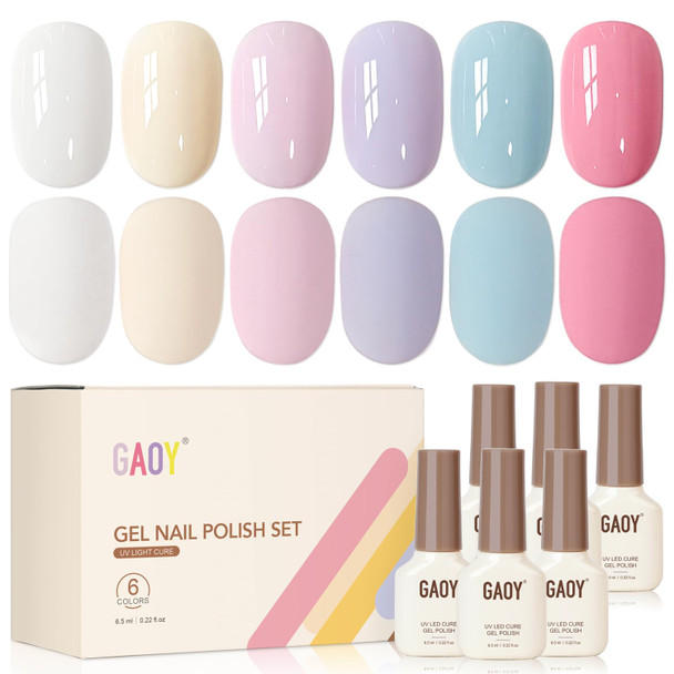 GAOY Rose Garden Jelly Gel Nail Polish Set, 6 Colors