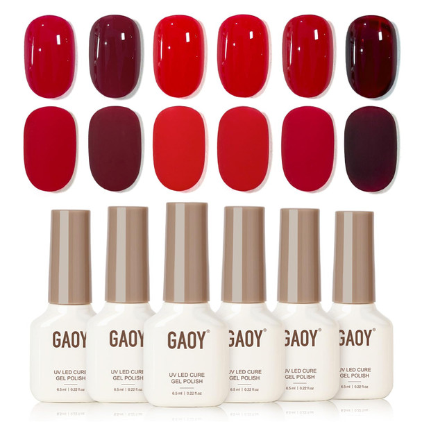 GAOY Rose Garden Jelly Gel Nail Polish Set, 6 Colors