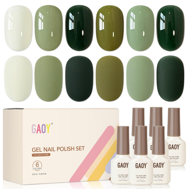 GAOY Rose Garden Jelly Gel Nail Polish Set, 6 Colors