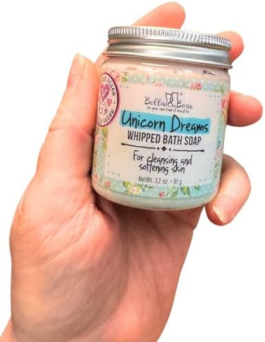 Bella & Bear Unicorn Dreams Whipped Bath Soap - Travel Size 3.2oz mango & pineapple with a hint of vanilla