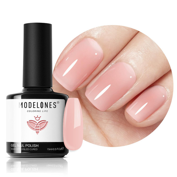 modelones Pink Gel Nail Polish Light Pink Gel Polish