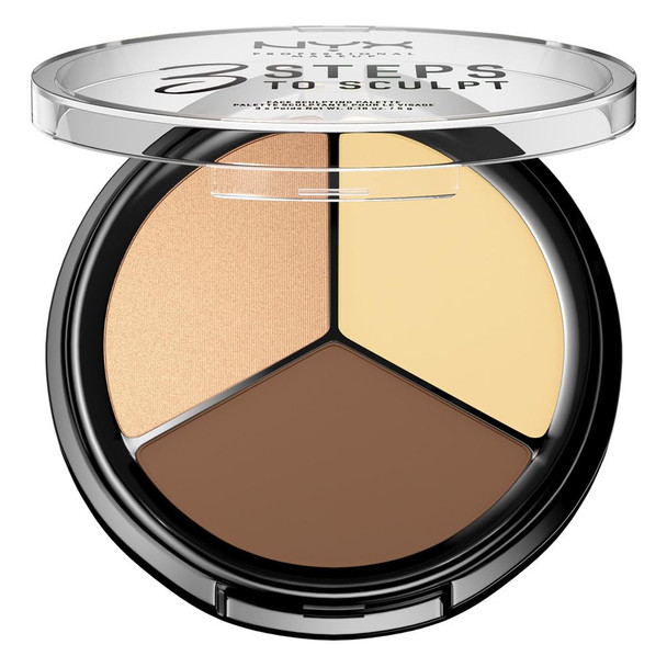 NYX PROFESSIONAL NYX PROFESSIONAL MAKEUP 3 Steps to Sculpt Face Sculpting Contour Palette3 Steps to Sculpt, Face Sculpting Contour Palette - Light