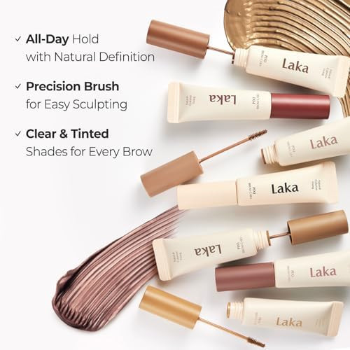 Laka Pixi Eyebrow Mascara Eyebrow Gel to Fix and Shape Brows Clump Free Brow Fixer with Slim Precision Brush Vegan K Beauty​