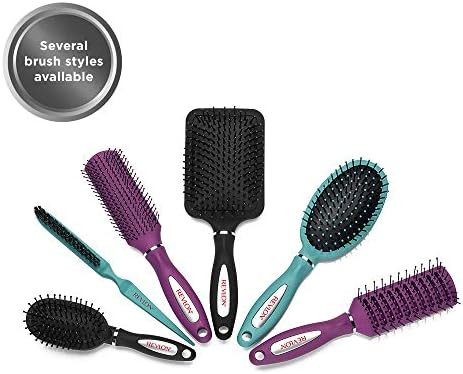 Revlon Straight & Smooth Soft Touch Paddle Hair Brush Set Black + Berry    2 Count (Pack of 1)