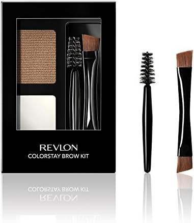 Revlon ColorStay Brow Kit, Includes Longwear Brow Powder Clear Pomade Dual-Ended Angled Tip Eyebrow Brush & Spoolie Brush