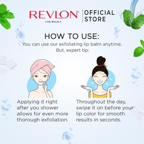 Revlon Kiss Sugar Scrub Exfoliating Lip Balm 24 Hour Long Lasting Hydration Sugar Mint 0.09 oz (Pack of 2)