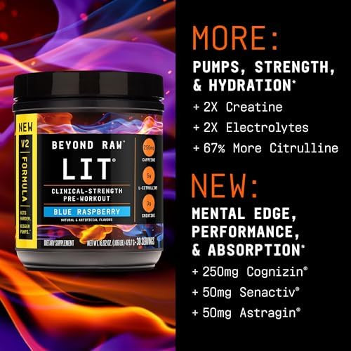 BEYOND RAW GNC LIT V2 Pre Workout Powder
