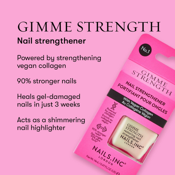 Nails.INC Gimme Strength Restoring Vegan Collagen Nail Treatment  0.47 oz