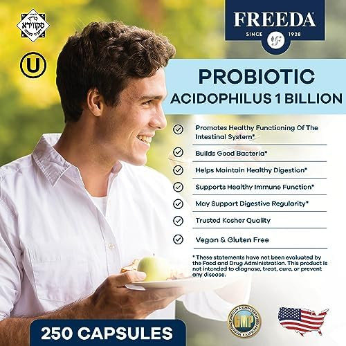 FREEDA Acidophilus Probiotic 1 Billion CFU for Digestive Support