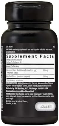GNC Horny Goat Weed 600 MG Supplement, 60 Capsules