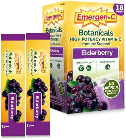 Emergen-C Elderberry Vitamin C Immune Support Powder, 18 Packets