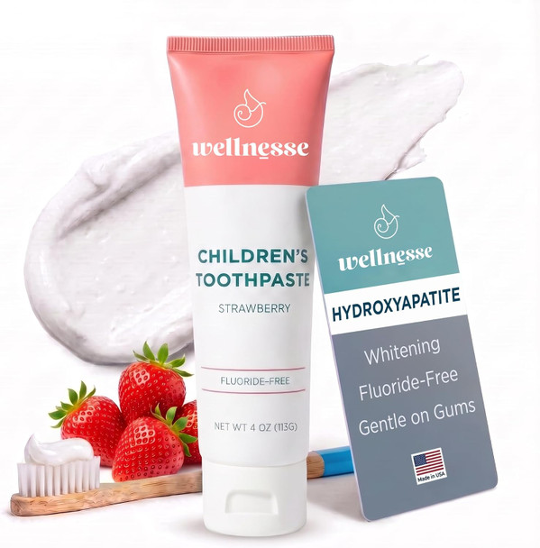 Wellnesse Hydroxyapatite Toothpaste Whitening Fluoride Free Strawberry