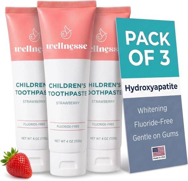 Wellnesse Hydroxyapatite Toothpaste Whitening Fluoride Free Strawberry