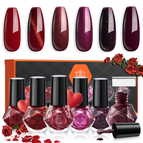 modelones Jelly Nail Polish, 6 Colors Quick Dry Nude Pink Nail Polish Set