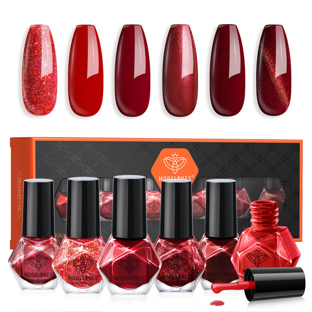 modelones Jelly Nail Polish, 6 Colors Quick Dry Nude Pink Nail Polish Set
