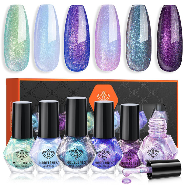modelones Jelly Nail Polish, 6 Colors Quick Dry Nude Pink Nail Polish Set